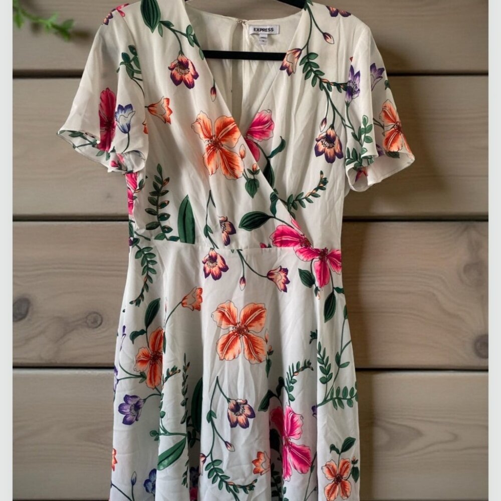 Express Floral Dress Midi Size 10
